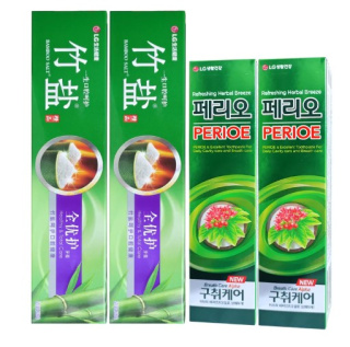 LG竹盐牙膏全优护精品220gx2支装清洁清新口气减