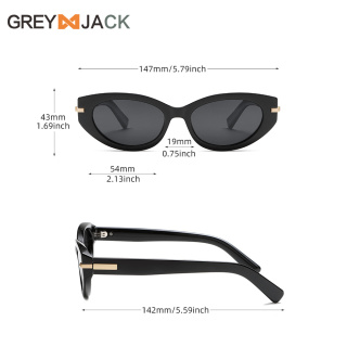 新款欧美潮流遮阳小框猫眼偏光太阳镜男墨镜女高级感防紫外线TR框