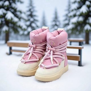2025男女情侣冬季保暖羽绒靴厚底短筒防滑棉鞋系带加厚增高雪地靴