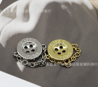 Оптовая Металлическая пуговица-цепочка с четырьмя отверстиями,