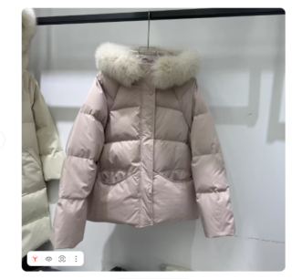 2025冬季新款真狐狸大毛领羽绒服女短款连帽加厚90白鸭绒保暖外套