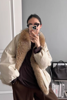 Парка CHENDAFEI в корейском стиле с уникальным дизайном «Снежная гора», хлопковое пальто с меховым воротником,