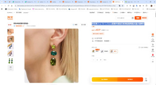 中古风Oscar De La Renta欧美外贸复古时尚轻奢高端水晶水滴耳针