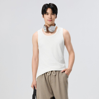 背心男夏季礼盒装弹力螺纹无袖t恤白色重磅吸汗透气坎肩莫代尔