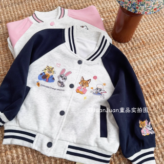 卷卷家90～160码儿童春款棒球服外套男女童拼色开衫夹克洋气外套