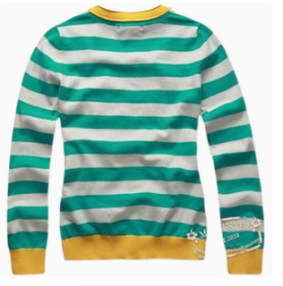 Rtwknittingstripescardiganfemale 2024 spring clothingthin stripescardiganv neckknitting shirt 33488