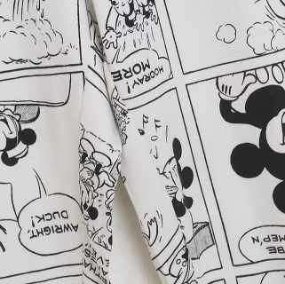 外贸卡通植绒俏皮可爱毛圈内衬T恤长裤套装 宽松显瘦家居服睡衣裤