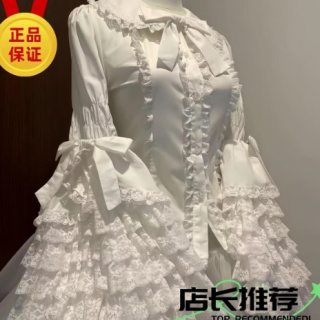 内搭姬袖衬衫娃娃领长袖上衣蕾丝感春夏季洛丽塔喇叭袖